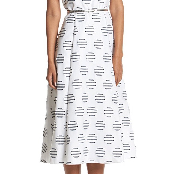 Calvin Klein-Navy/Wht Burnout Dot Dress - Picture 3 of 4